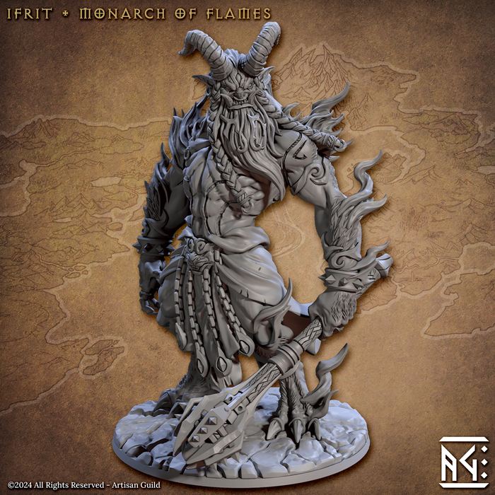 Ifrit Monarch of Flames | Temple of Ifrit | Fantasy D&D Miniature | Artisan Guild
