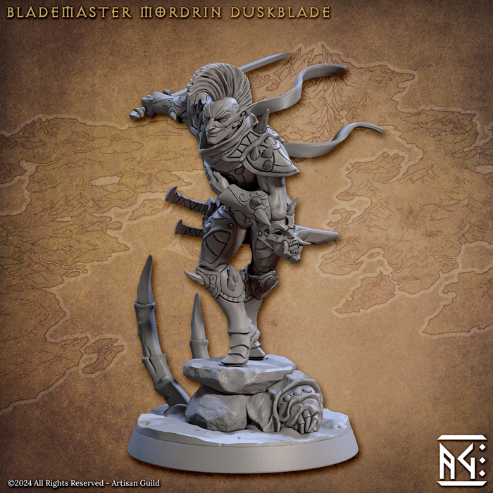 Blademaster Mordin Duskblade | Blacktongue Assassins | Fantasy D&D Miniature | Artisan Guild