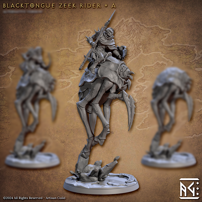 Zeek Rider A | Blacktongue Assassins | Fantasy D&D Miniature | Artisan Guild