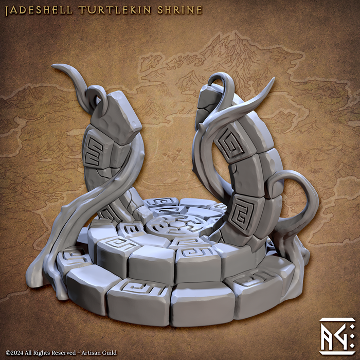 Shrine | Jadeshell Turtlekin | Fantasy D&D Miniature | Artisan Guild
