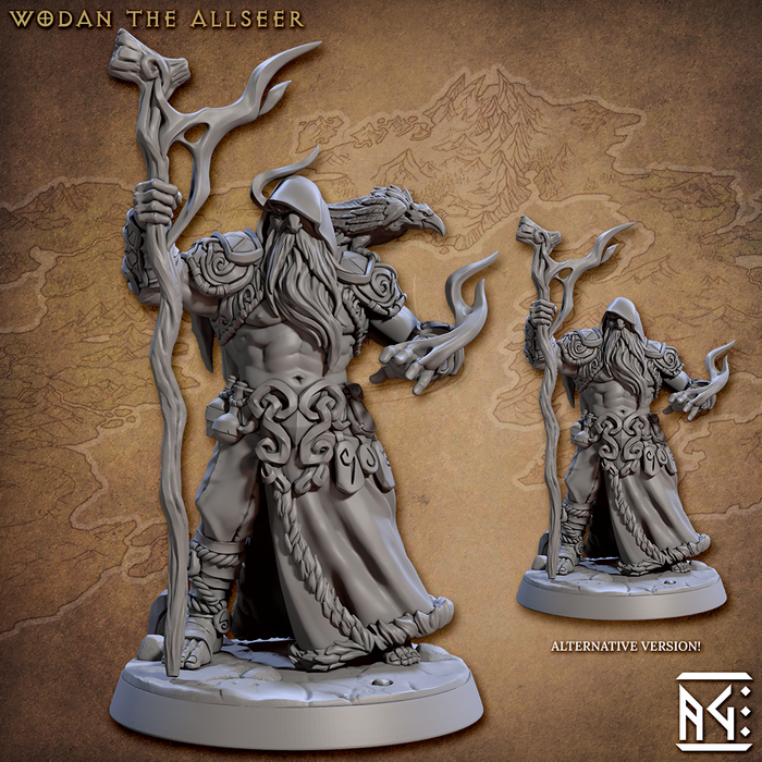Wodan the Allseer (Crow) | Skutagaard Northmen Saga II | Fantasy D&D Miniature | Artisan Guild