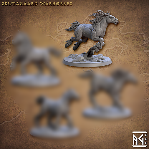 Skutagaard Wild Horse D | Skutagaard Northmen Saga | Fantasy D&D Miniature | Artisan Guild