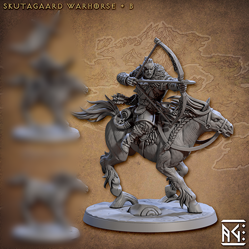 Skutagaard Warhorse B | Skutagaard Northmen Saga | Fantasy D&D Miniature | Artisan Guild
