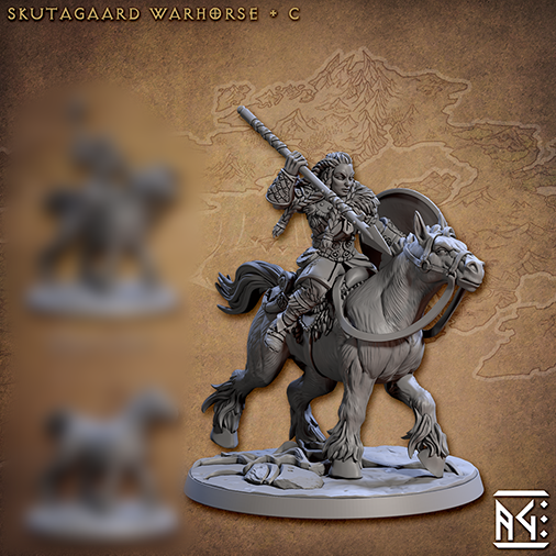 Skutagaard Warhorse C | Skutagaard Northmen Saga | Fantasy D&D Miniature | Artisan Guild