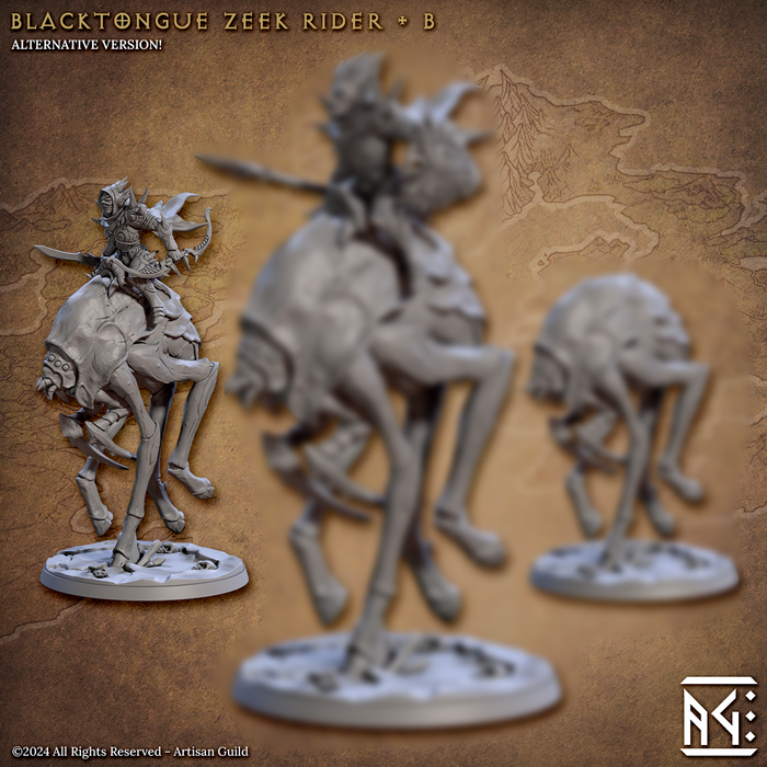 Zeek Rider B (Alt) | Blacktongue Assassins | Fantasy D&D Miniature | Artisan Guild