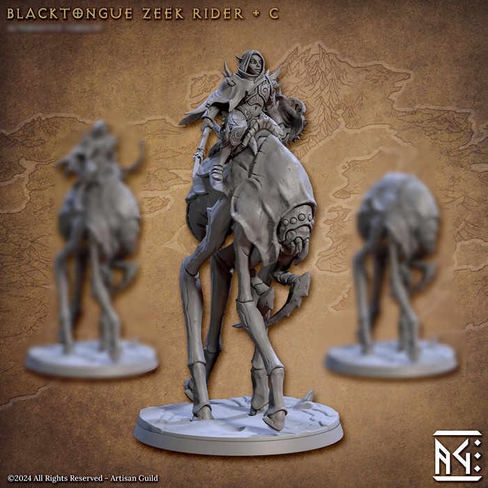 Zeek Rider C | Blacktongue Assassins | Fantasy D&D Miniature | Artisan Guild