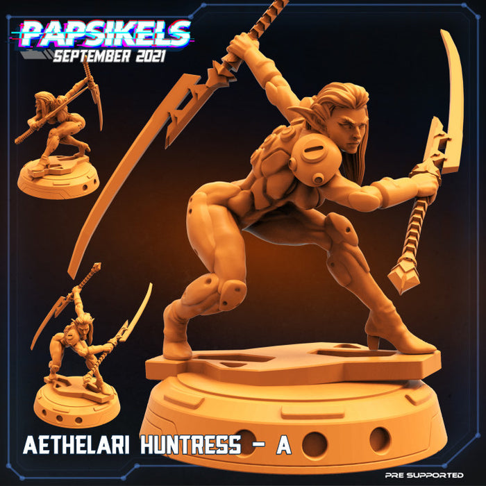 Aethelari Huntress A | Cyberpunk | Sci-Fi Miniature | Papsikels