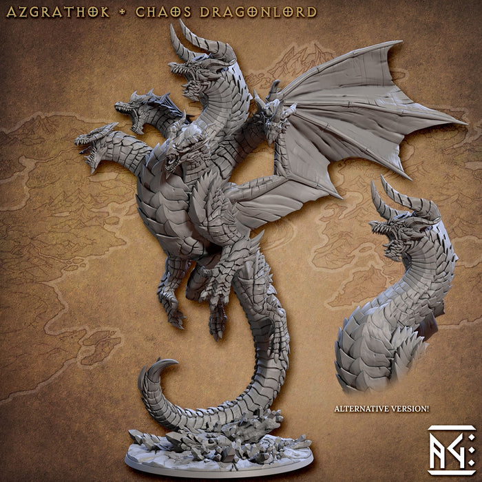 Azgrathok Chaos Dragonlord (Multi-head) | Draconian Scourge | Fantasy D&D Miniature | Artisan Guild