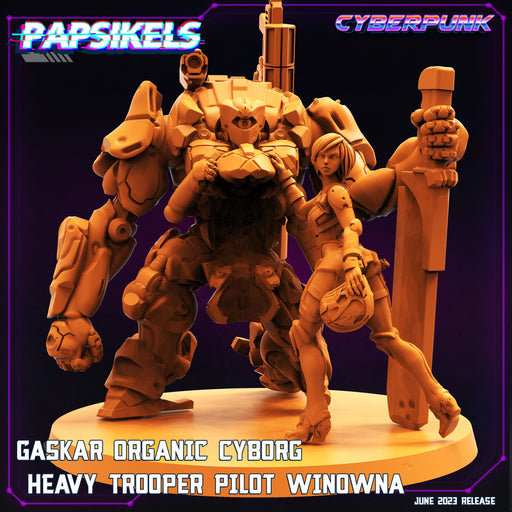 Gaskar Organic Cyborg Heavy Trooper Pilot Winowna | Cyberpunk | Sci-Fi Miniature | Papsikels TabletopXtra