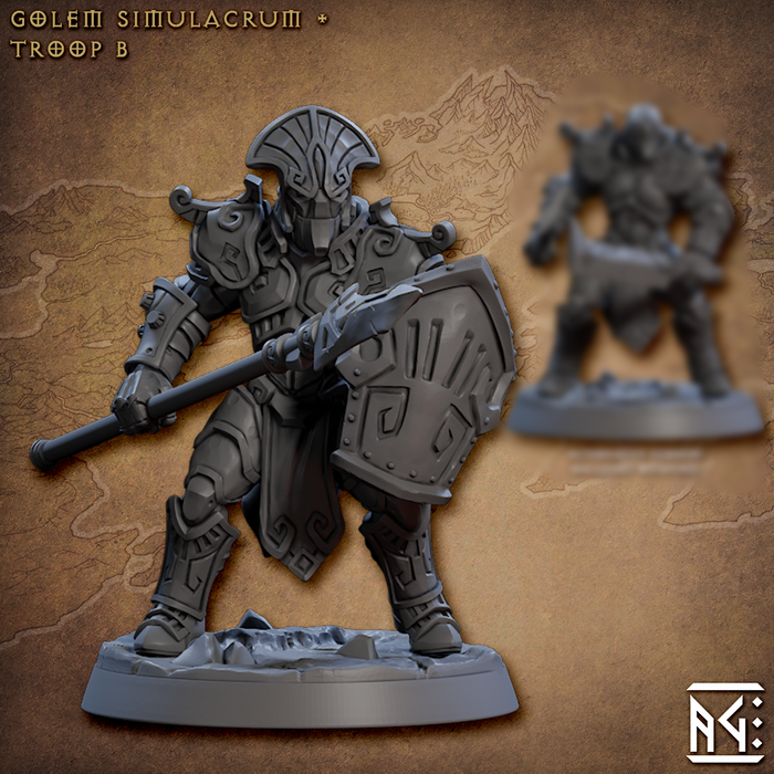 Golem Trooper B | Golem Simulacra | Fantasy D&D Miniature | Artisan Guild