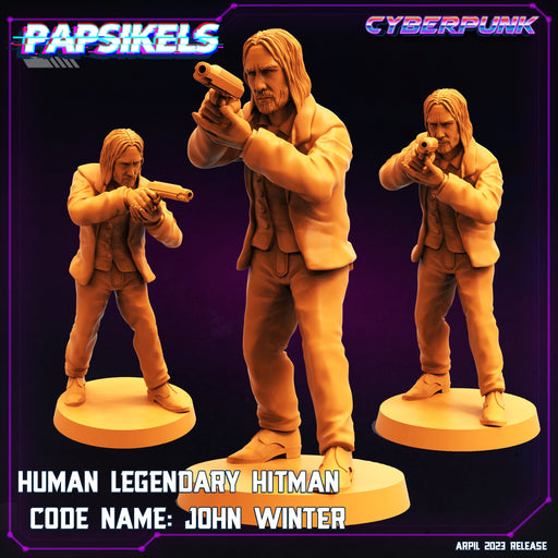 Gunslinger John Winter | Cyberpunk | Sci-Fi Miniature | Papsikels TabletopXtra