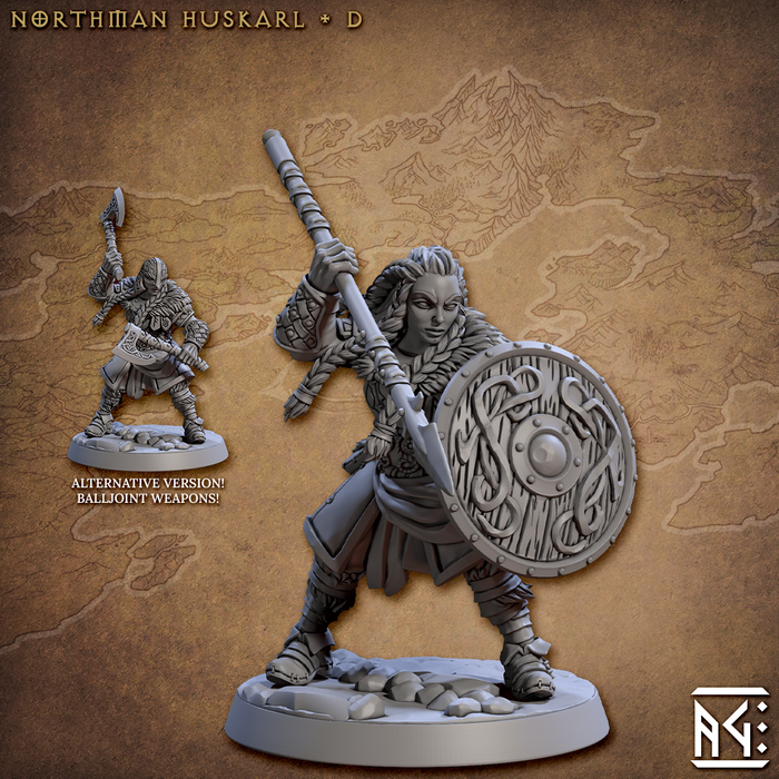 Norseman Huskarl D (Alt) | Skutagaard Northmen Saga | Fantasy D&D Miniature | Artisan Guild