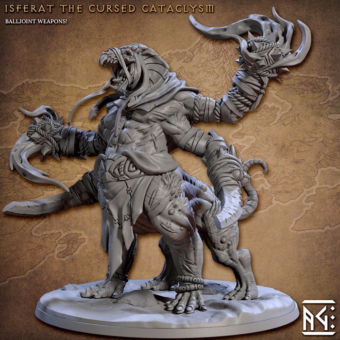 Isferat the Cursed Cataclysm | Sandfang Ratkin | Fantasy D&D Miniature | Artisan Guild
