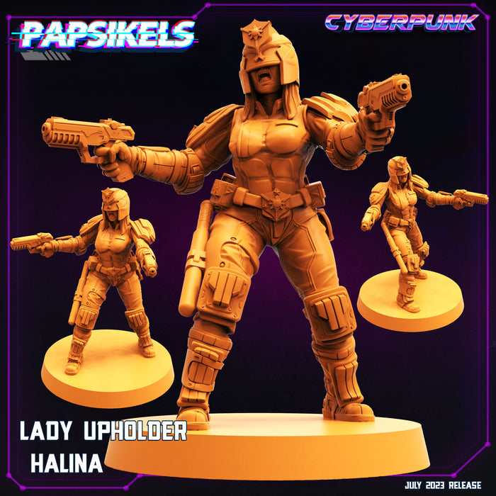 Lady Upholder Halina | Cyberpunk | Sci-Fi Miniature | Papsikels