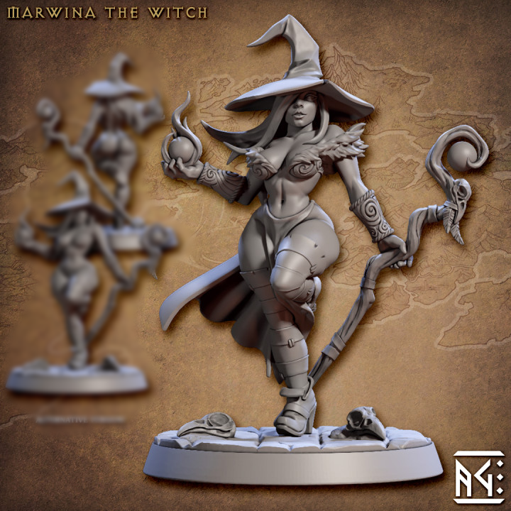 Marwina the Witch | Arcanist Guild | Fantasy D&D Miniature | Artisan Guild TabletopXtra