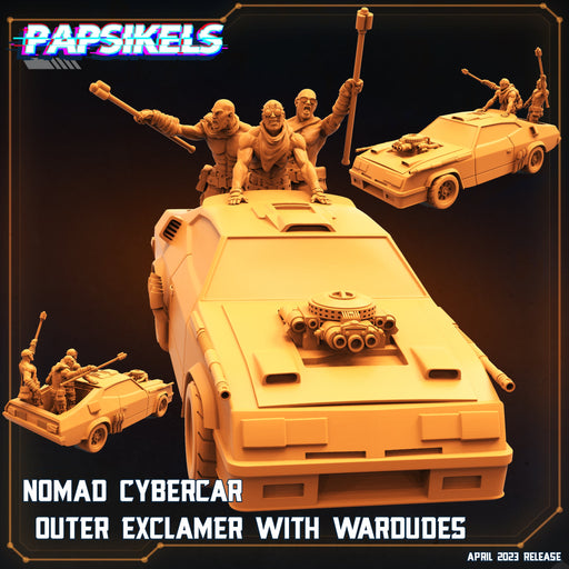 Nomad Cybercar Outer Exclaimer w/ War Dudes | War Dudes | Sci-Fi Miniature | Papsikels TabletopXtra