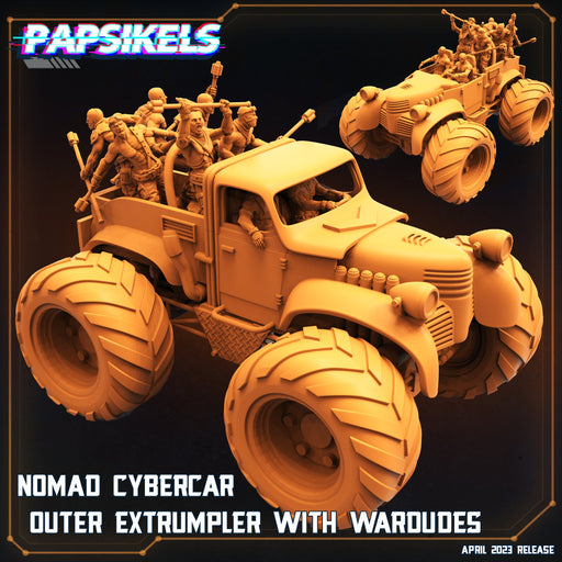 Nomad Cybercar Outer Extrumper w/ War Dudes | War Dudes | Sci-Fi Miniature | Papsikels TabletopXtra