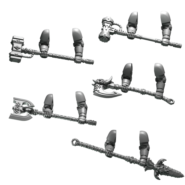 5x Space Warrior Two Hand Weapons | Primal Hounds | Grey Tide Studio | Sci-Fi Grimdark Custom Bitz Wargaming Miniatures 28mm 32mm