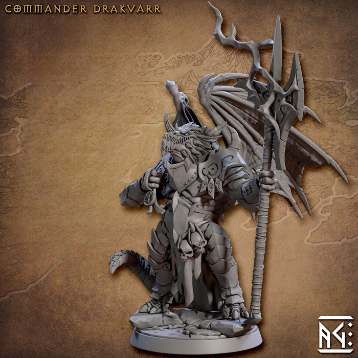 Commander Drakvarr (Winged) | Draconian Scourge | Fantasy D&D Miniature | Artisan Guild