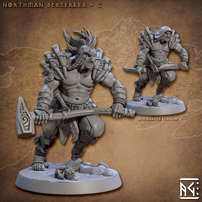 Northmen Berserker C (Alt) | Skutagaard Northmen Saga II | Fantasy D&D Miniature | Artisan Guild