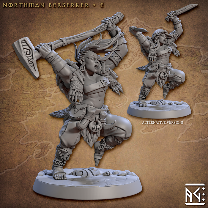 Northmen Berserker F (Alt) | Skutagaard Northmen Saga II | Fantasy D&D Miniature | Artisan Guild