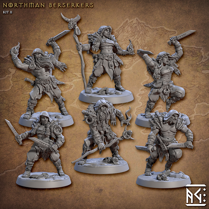 Northmen Berserker (Alt) Miniatures | Skutagaard Northmen Saga II | Fantasy D&D Miniature | Artisan Guild