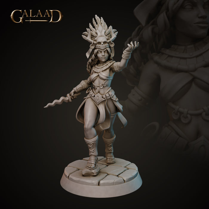 Sorceress A | Aztecs | Fantasy Miniature | Galaad Miniatures