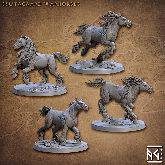 Skutagaard Wild Horse Miniatures | Skutagaard Northmen Saga | Fantasy D&D Miniature | Artisan Guild