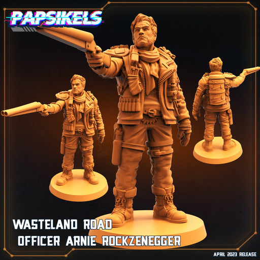 Wasteland Road Officer Arnie Rockzenegger | War Dudes | Sci-Fi Miniature | Papsikels TabletopXtra