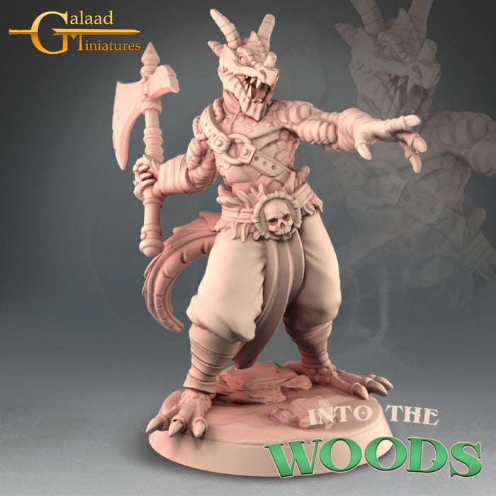 Dragonborn Barbarian Hero | Into the Woods | Fantasy Miniature | Galaad Miniatures