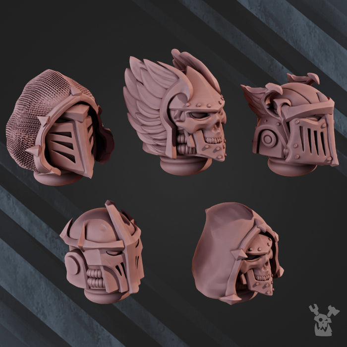 5x Fallen Lion Helmets | DakkaDakka | Sci-Fi Grimdark Custom Bitz Wargaming Miniatures 28mm 32mm
