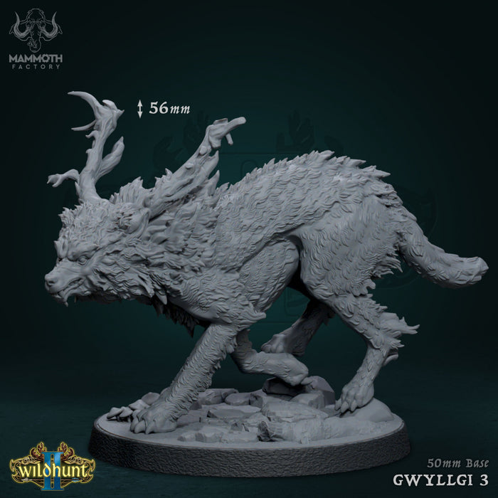 Gwyllgi Wolf C | Wild Hunt II | Fantasy Tabletop Miniature | Mammoth Factory