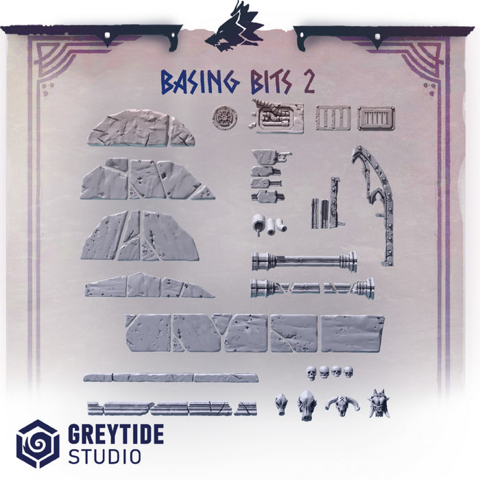 Basing Bits Pack 2 | Primal Hounds | Grey Tide Studio | Sci-Fi Grimdark Custom Bitz Wargaming Miniatures 28mm 32mm