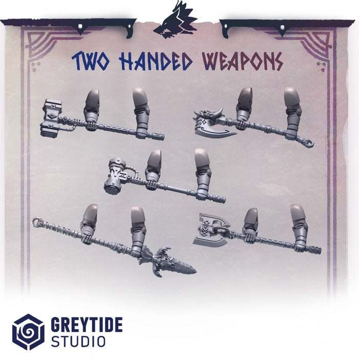 5x Space Warrior Two Hand Weapons | Primal Hounds | Grey Tide Studio | Sci-Fi Grimdark Custom Bitz Wargaming Miniatures 28mm 32mm