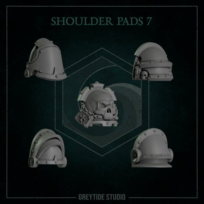 Shoulder Pads Pack 7 | Eternal Pilgrims | Grey Tide Studio | Sci-Fi Grimdark Custom Bitz Wargaming Miniatures 28mm 32mm