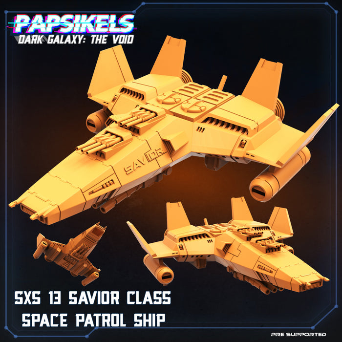 SXS 13 Saviour Class Patrol Ship | Cyberpunk | Sci-Fi Miniature | Papsikels