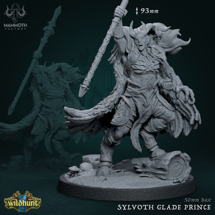 Sylvoth Glade Prince Satyr | Wild Hunt II | Fantasy Tabletop Miniature | Mammoth Factory