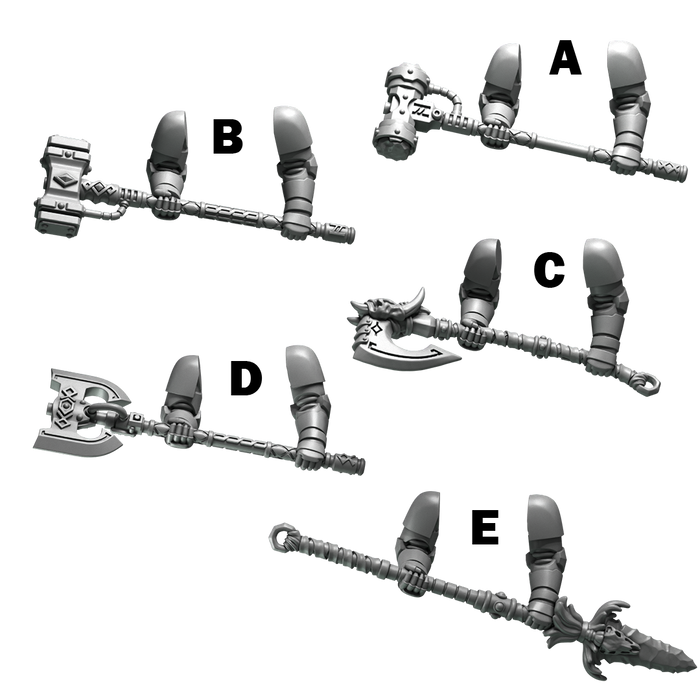 Space Warrior Two Hand Weapons | Primal Hounds | Grey Tide Studio | Sci-Fi Grimdark Custom Bitz Wargaming Miniatures 28mm 32mm