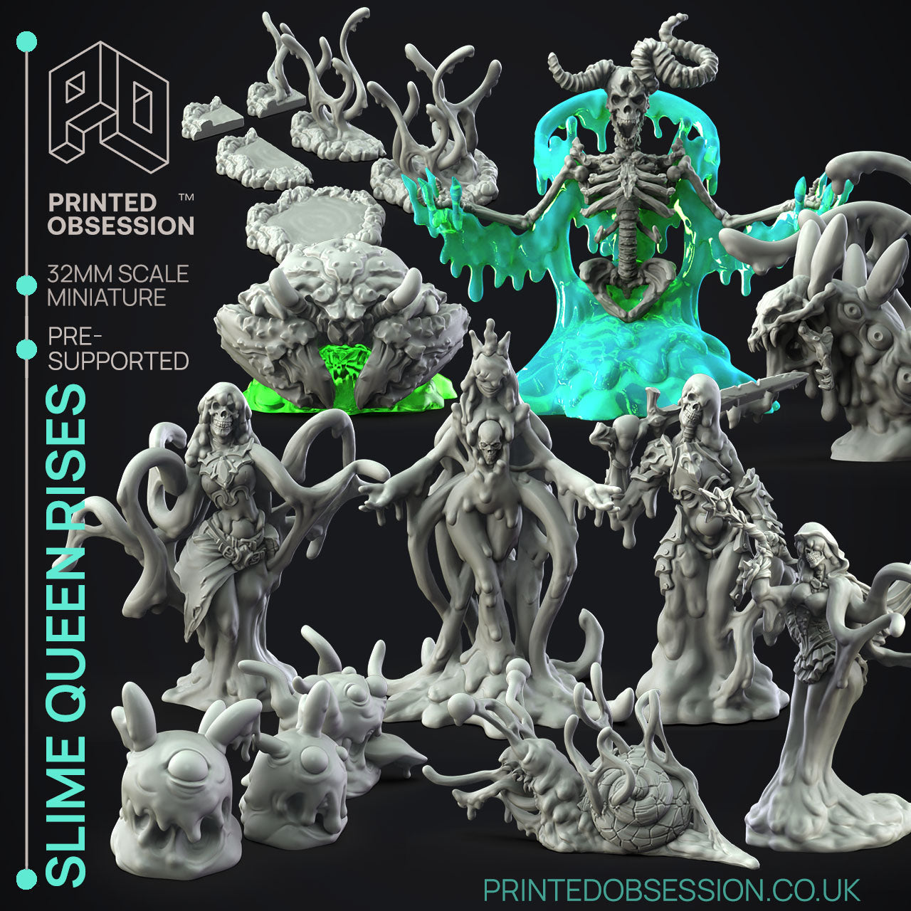 Printed Obsession Slime Queen Rises miniatures set