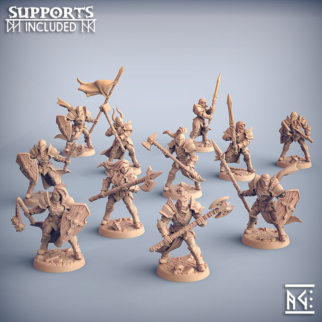 Artisan Guild Human Fighters Guild resin 3D-printed miniatures — ideal for D&D fighter, paladin and barbarian characters