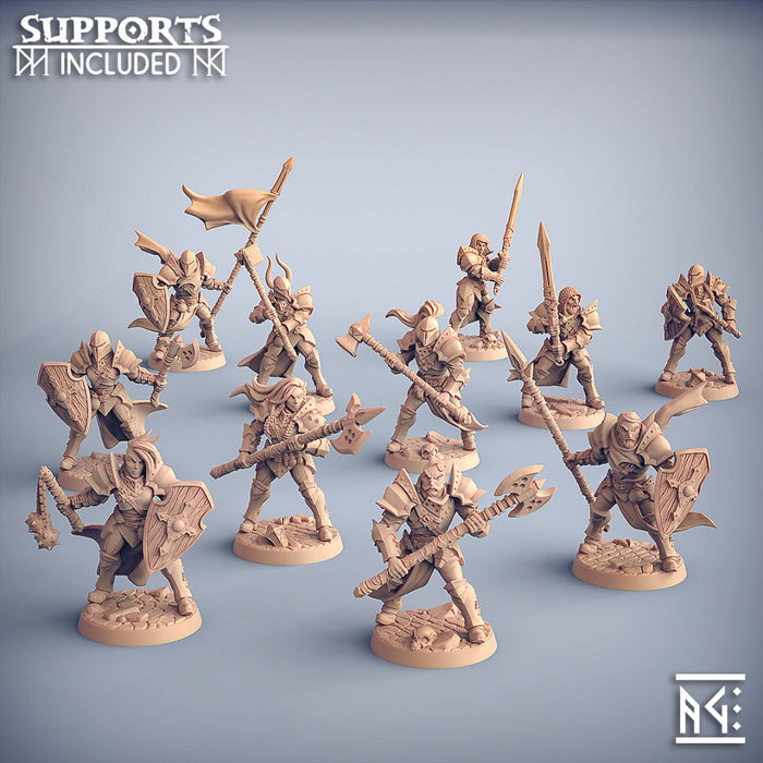 Artisan Guild Human Fighters Guild resin 3D-printed miniatures — ideal for D&D fighter, paladin and barbarian characters