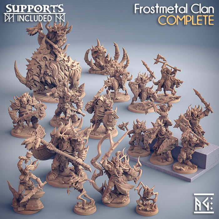 Artisan Guild Frostmetal Clan full set of 3D printed fantasy miniatures, available in the UK from TabletopXtra