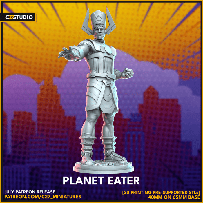 Planet Eater (Galactus proxy), 28/32mm resin superhero centrepiece miniature by C27 Studio, unpainted