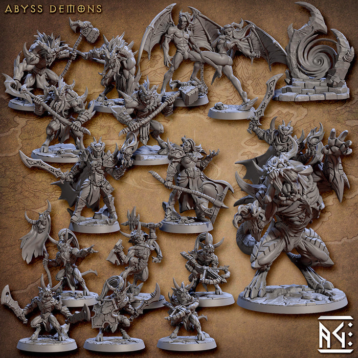 Abyss Demons miniatures by Artisan Guild, 28/32mm resin fantasy miniature, unpainted