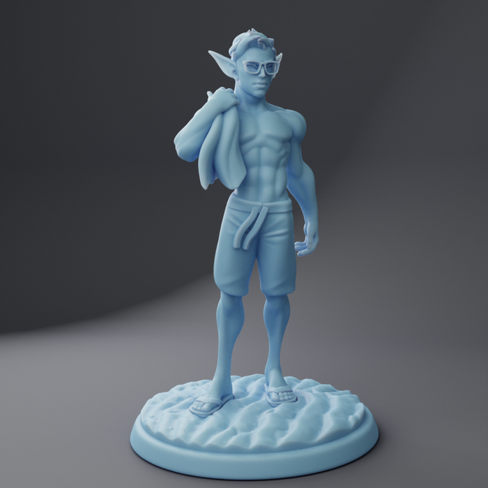 Ascii the Elf (75mm) | Beach Week Vol 2 | Fantasy Miniature | Twin Goddess Miniatures