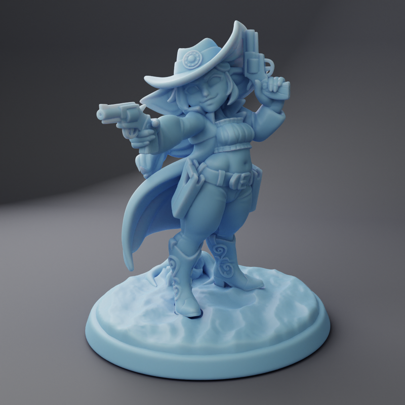 Baretta The Goblin Gunslinger | Fantasy Western | Fantasy Miniature | Twin Goddess Miniatures