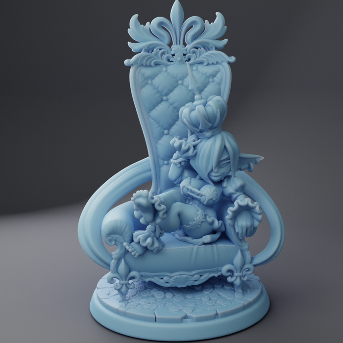 Goblin Queen in Throne (75mm) | Fantasy Queens | Fantasy Miniature | Twin Goddess Miniatures