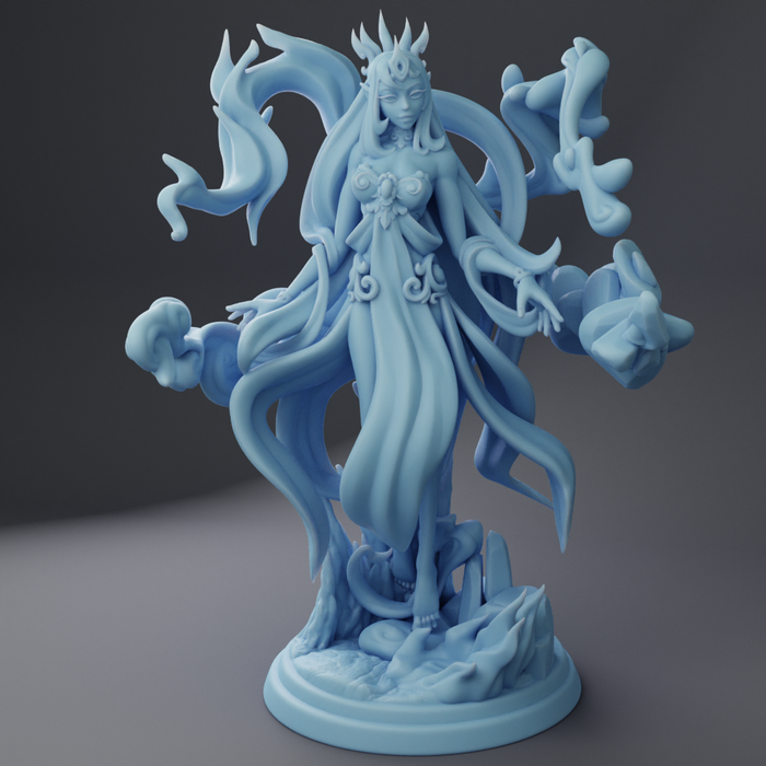 Genasi Queen | Fantasy Queens | Fantasy Miniature | Twin Goddess Miniatures