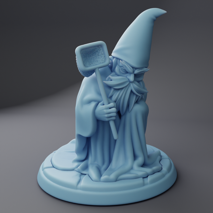 Tiny Green Mall Wizard | Fantasy Miniature | Twin Goddess Miniatures