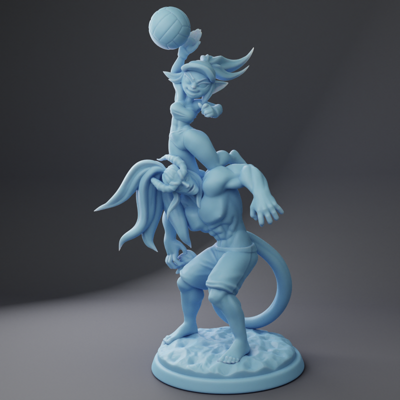 Volly Ball Diorama | Beach Week Vol 2 | Fantasy Miniature | Twin Goddess Miniatures